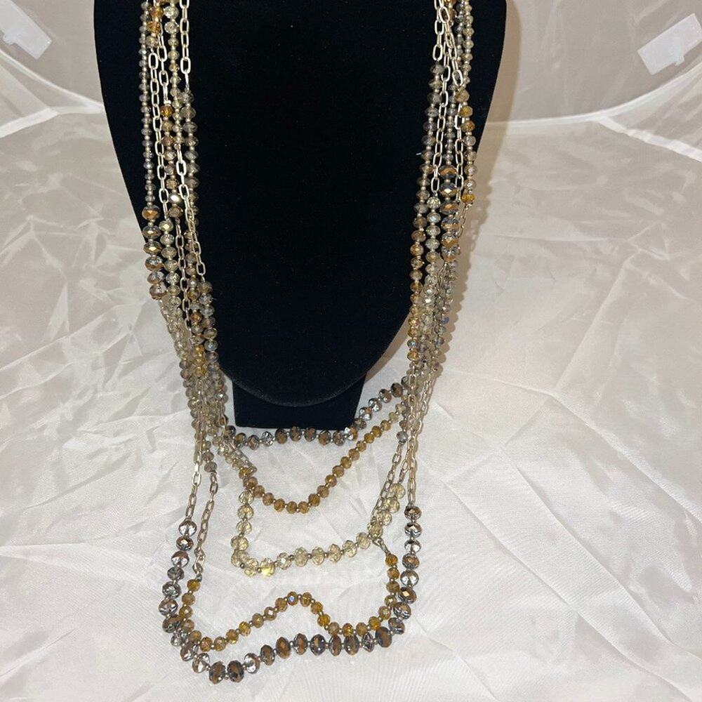 LOFT  Multistrand Crystal Necklace